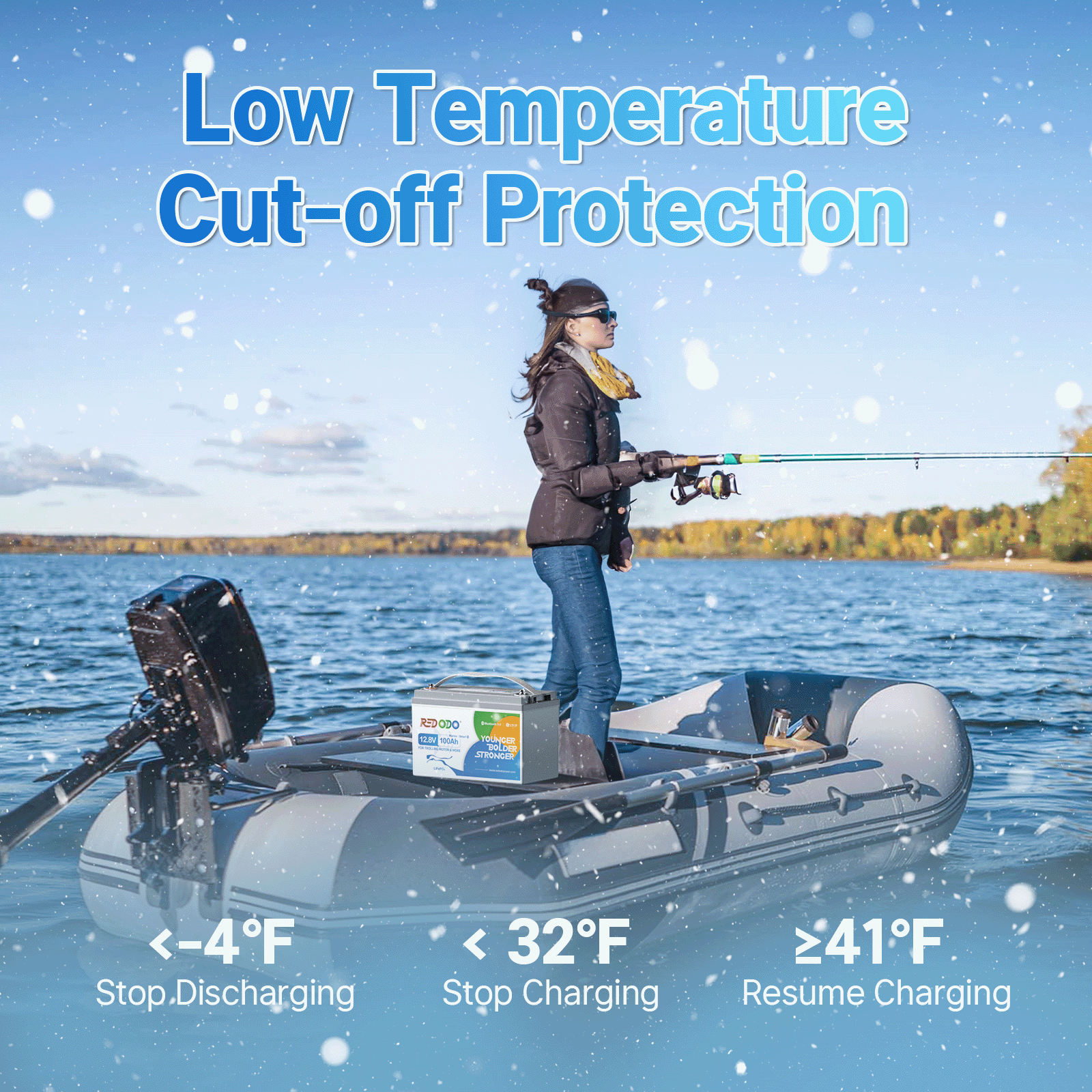 12V 100Ah Bluetooth LiFePO4 Lithium Battery App Real Time Monitoring for RV Boat