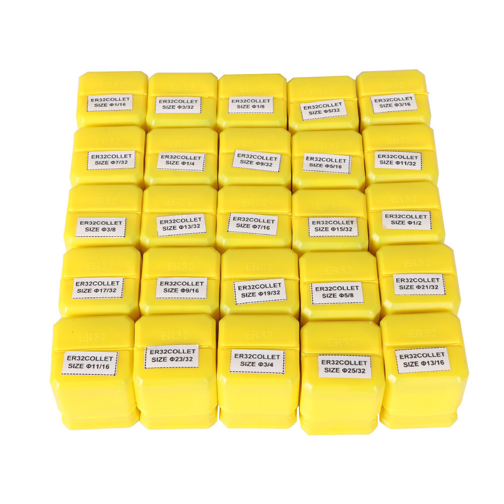 25 Pcs Collet Set ER32 Collet Chuck 1/16" - 3/4" Holder Spring Collet Set