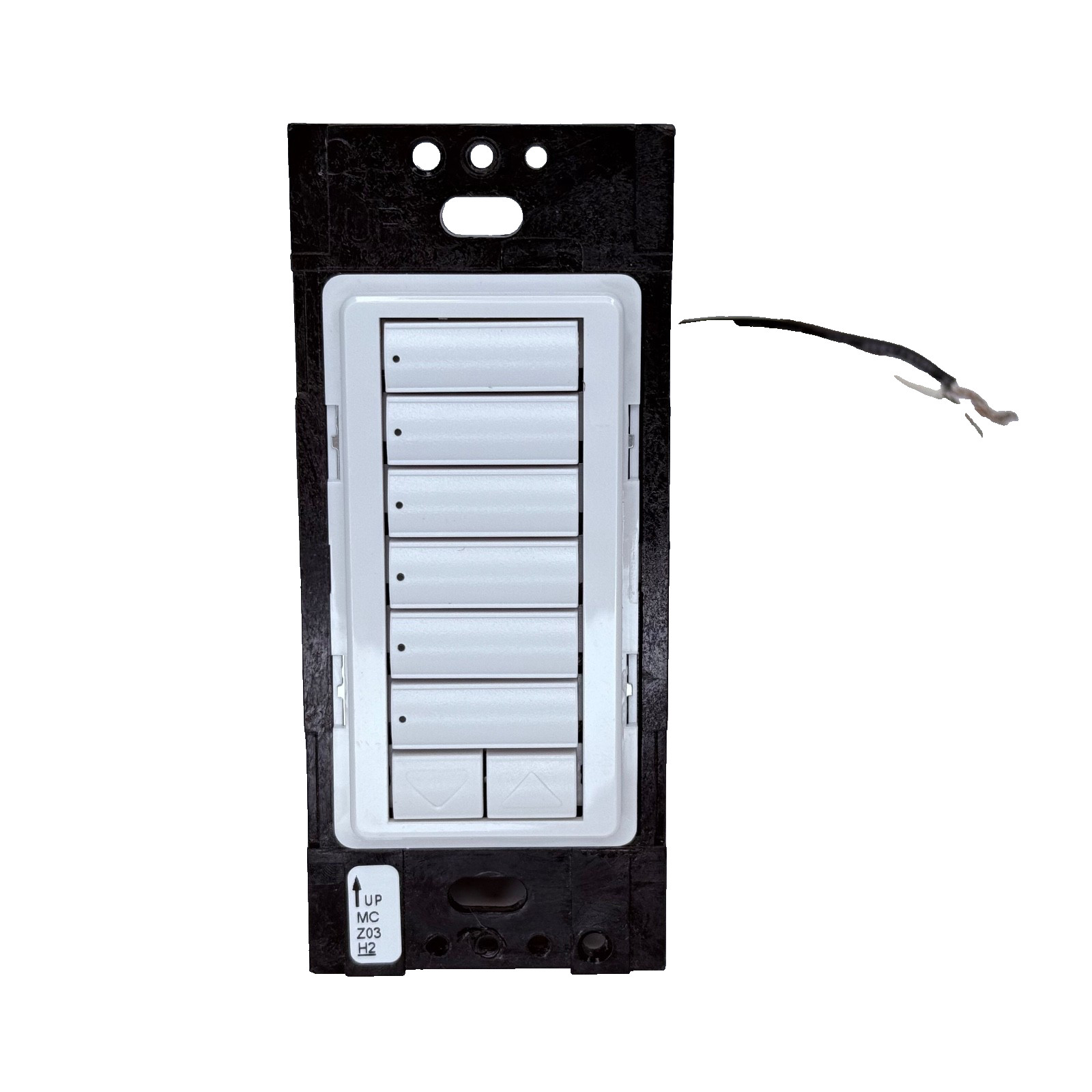 Lutron Homeworks QS HQRD-W6BRL-WH 6 Button Keypad w/ Raise Lower - White