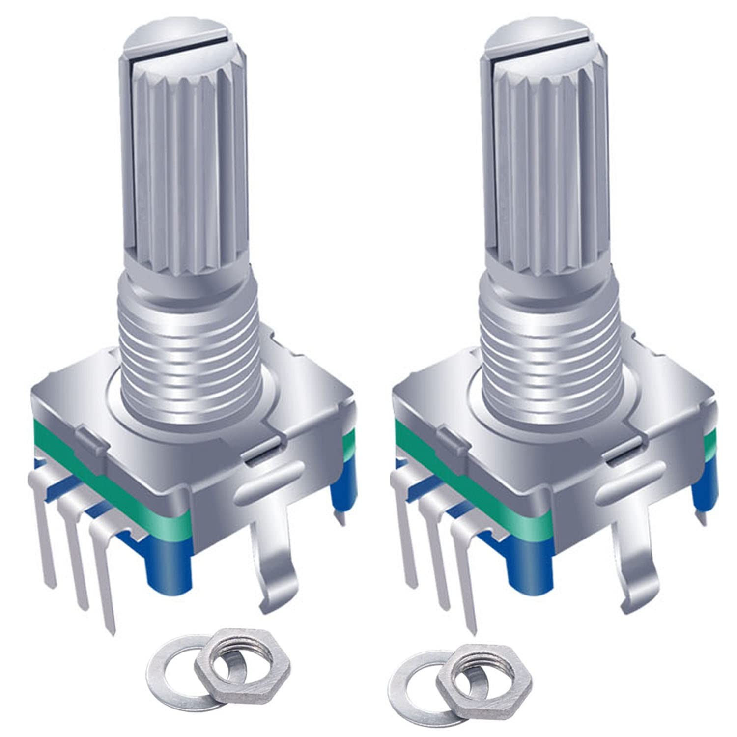 5pcs EC11 360° Rotary Encoder Push Button 5-Pin Digital Potentiometer US