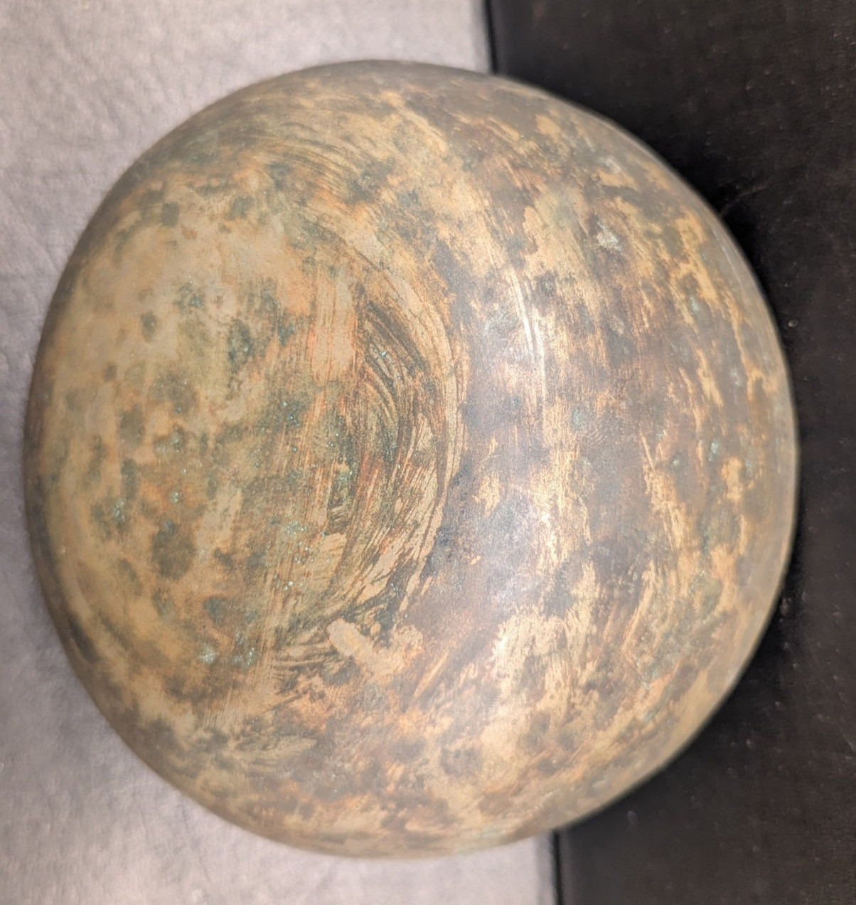 Antique Singing Bowl – Hammered Metal – Beautiful Aged Patina – Nice Sound!