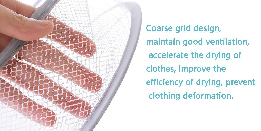 3-Tier Folded Mesh Clothes Hanging Dryer Sweater Drying Rack L Size 30 in