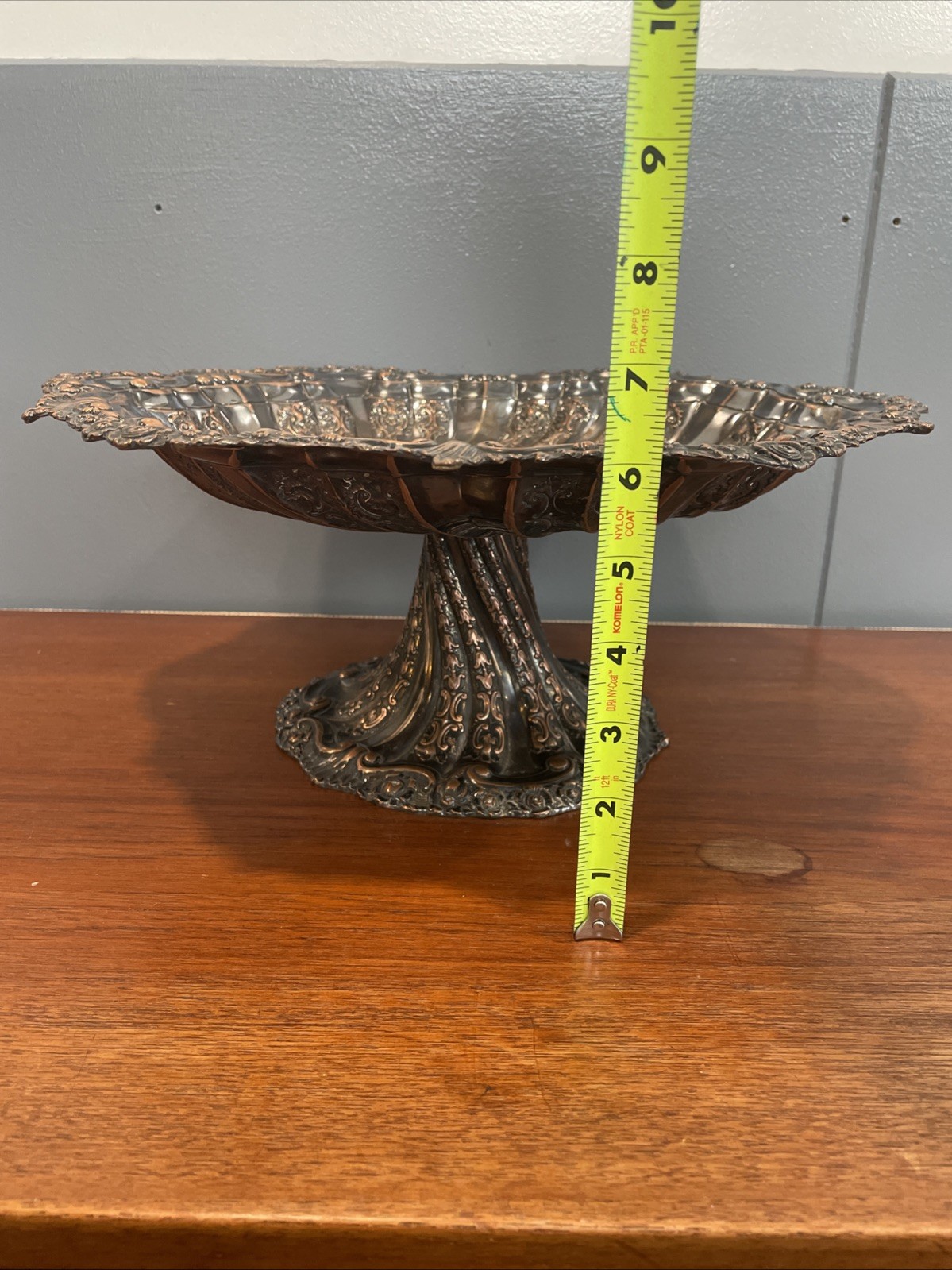 Antique German Silver Rococo Baroque Renaissance Green Man Face Charger Tray