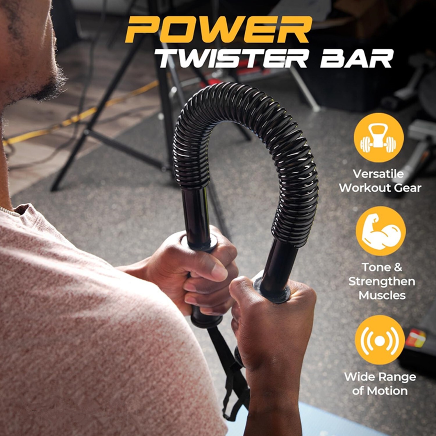 Heavy Duty Power Twister Bar for Upper Body Arms Strength Training Spring Chest