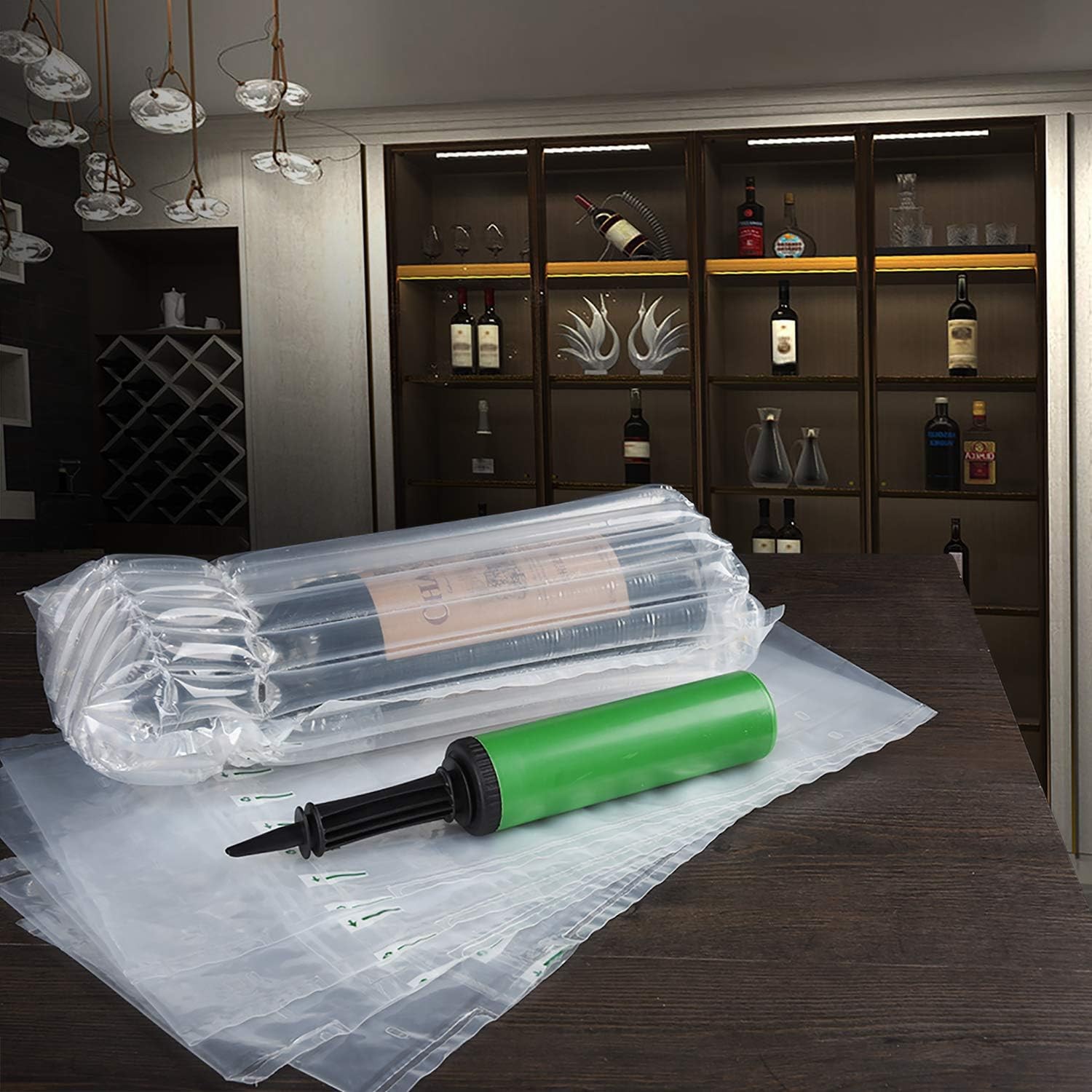 Wine Bottle Travel Protector Bags, Inflatable Shipping 10 pack, clear