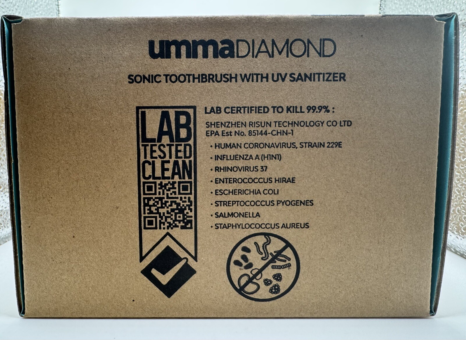 Tao Clean UMMA DIAMOND Sonic Toothbrush with UV Sanitizing Cleaning Station WHT