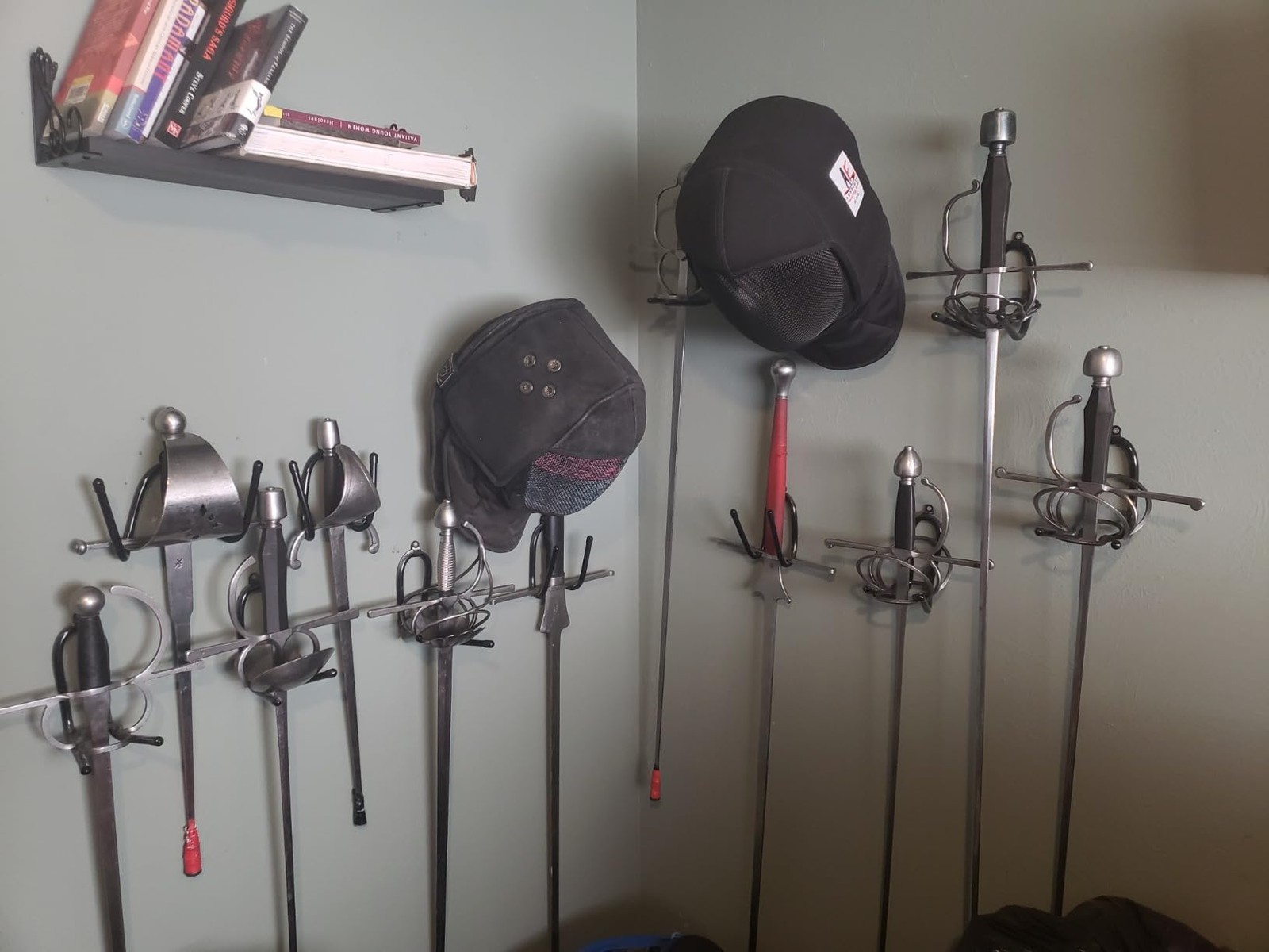 2-Pack Universal Wall Mount Sword Rack Dagger Axe Display Hanger Vertical/Horizo