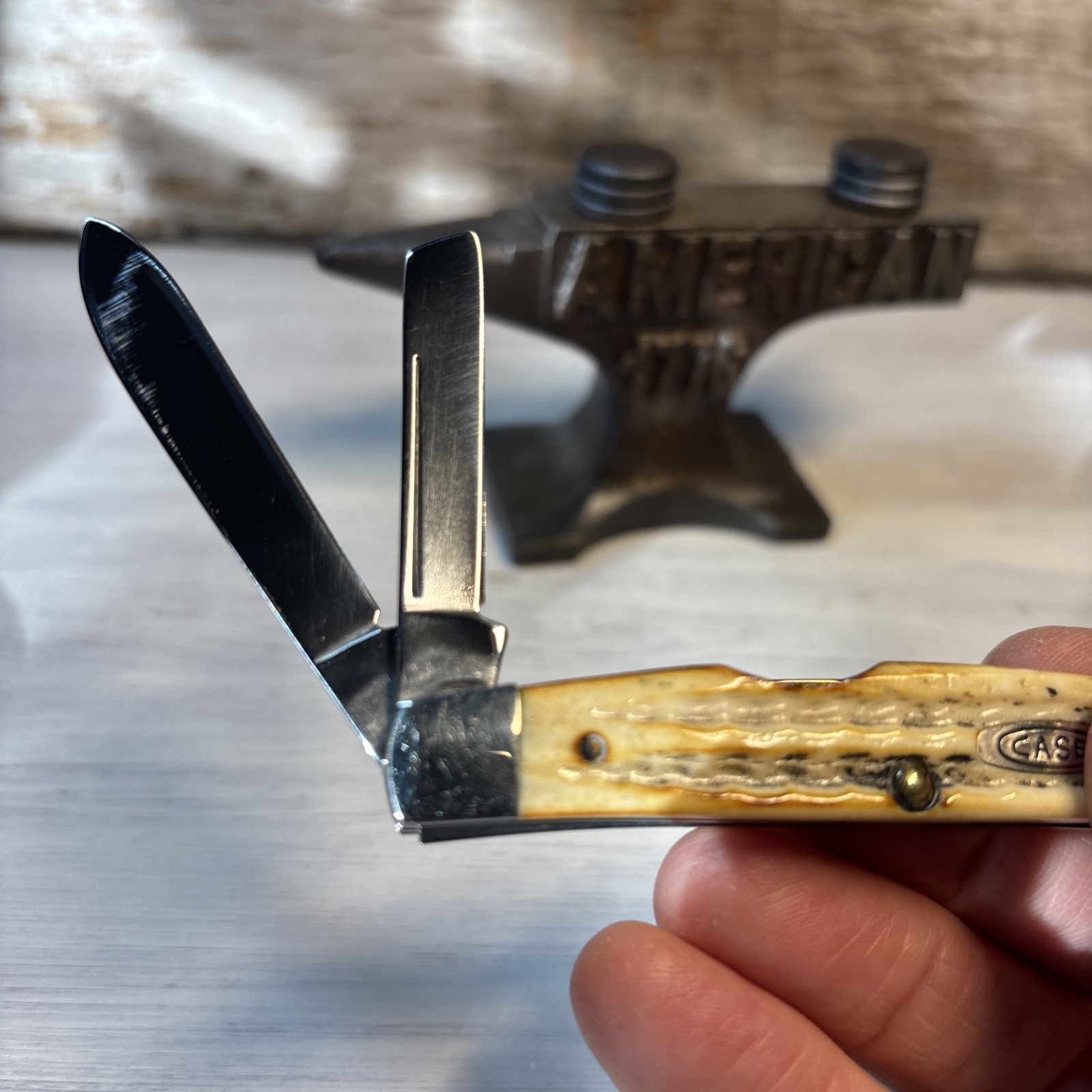 Case XX SC64052 1993 4 Blade Congress Pocket Knife Second Cut Bone Stag