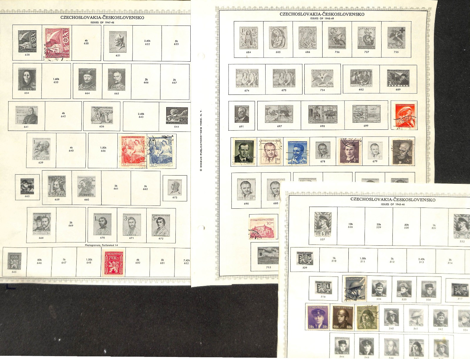 Czechoslovakia Stamp Collection on 50 Minkus Pages, 1918-1969, 1976-1991 (BN)