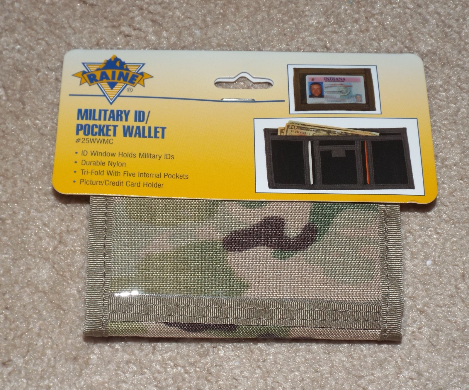 Raine Inc Military SWAT Style Multicam Military ID/Pocket Wallet #25WWMC  NWT