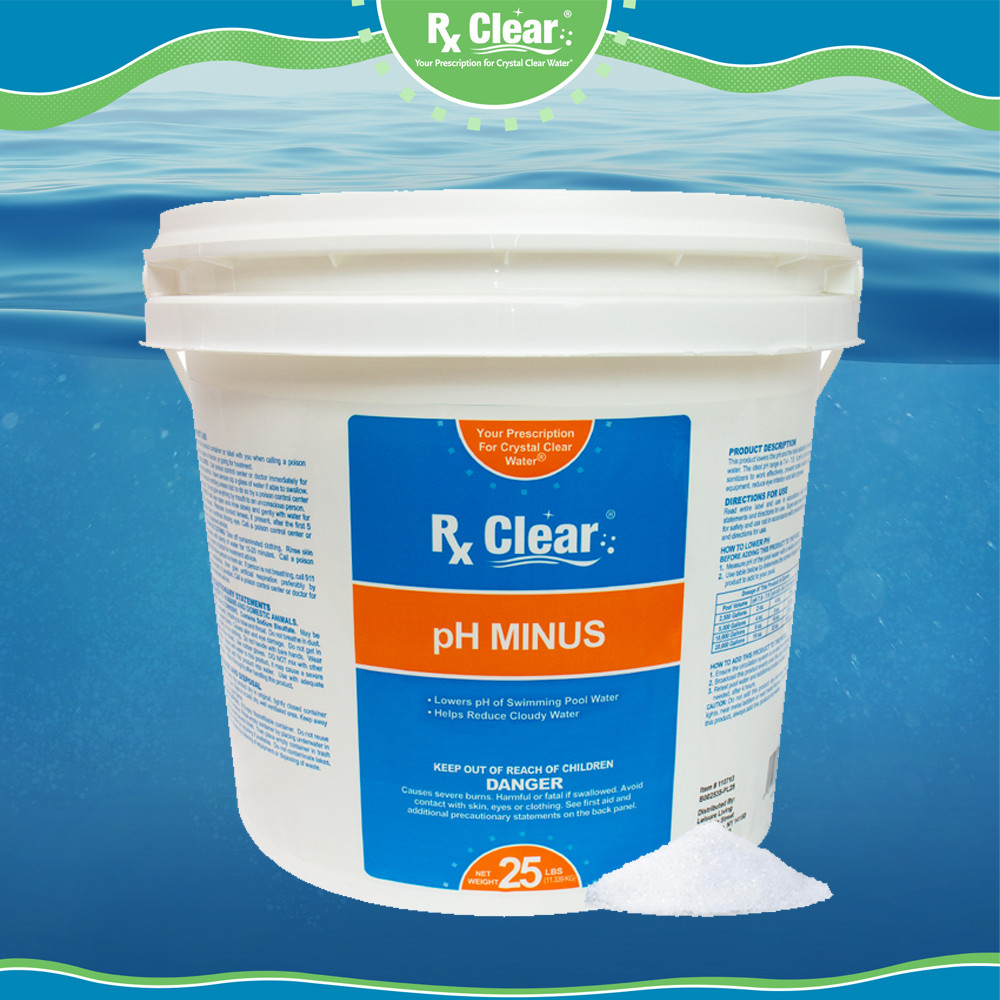 Rx Clear pH Minus Decreaser Sodium Bisulfate Swimming Pool Chemical - 25 lbs