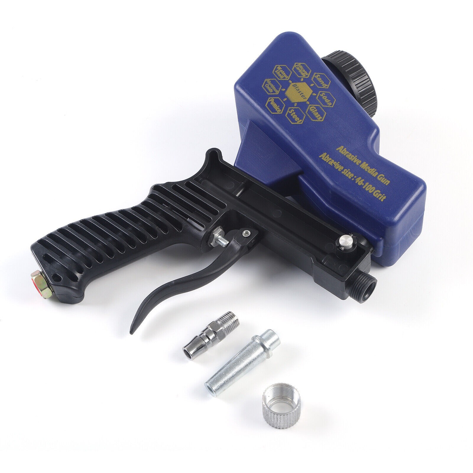 Hand Held Portable Media Spot Sand Blaster Gun Air Gravity Feed Rust Remover Kit