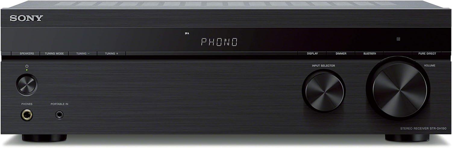 Sony 2-Channel Stereo Receiver with Bluetooth Phono & Aux Input - STR-DH190