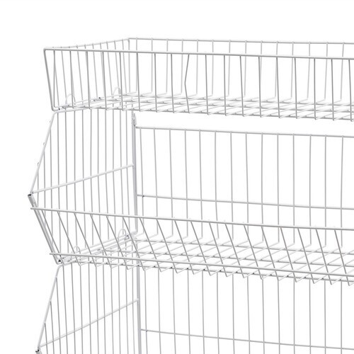 5 Tier Wire Grid Retail Display Shelf Merchandise Display Rack Stand w/4 Pulleys