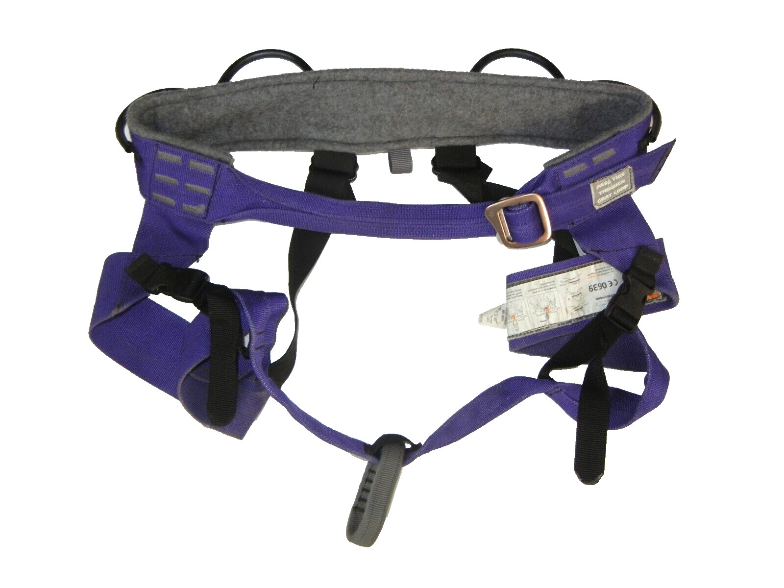 MADE IN USA Purple SIT CLIMBING HARNESS MODEL #24886 Rock Wall Gym Sz MEDIUM