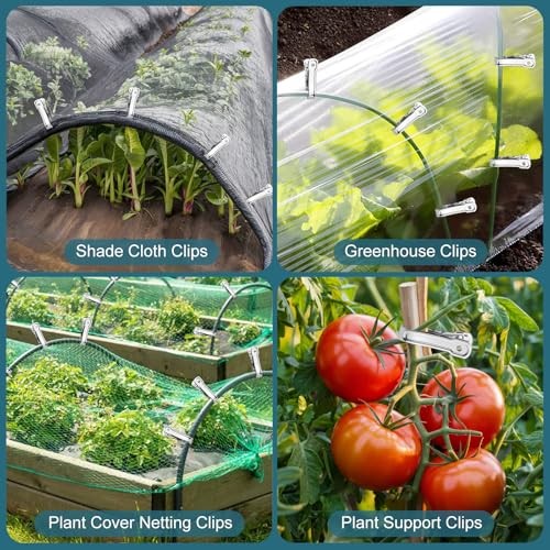 50 PCS Garden Clips, Greenhouse Clamps, Stainless Steel Greenhouse Clips for