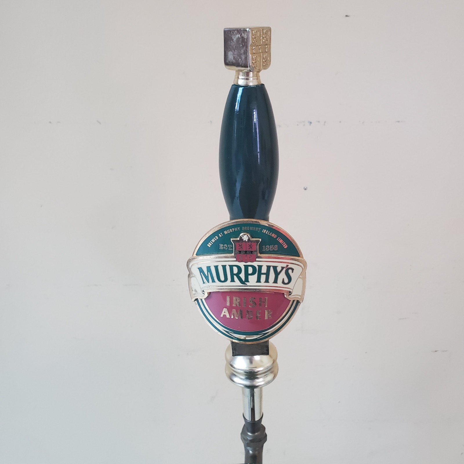 Murphy’s Irish Amber Draft Tower Brass Beer Tap Handle Faucet Line Mounting Rig