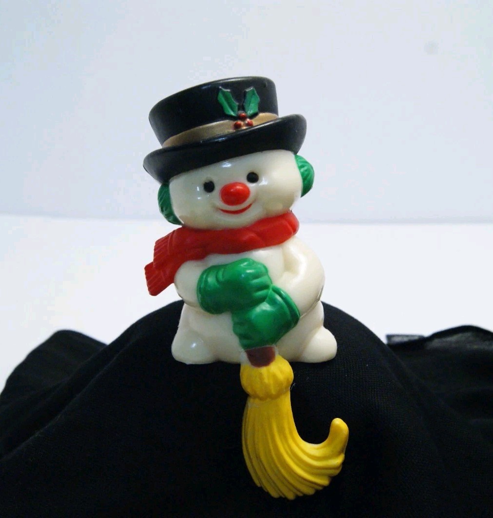 Vintage 1980s Plastic Holiday Stocking Hanger Set – Santa Snowman Reindeer READ