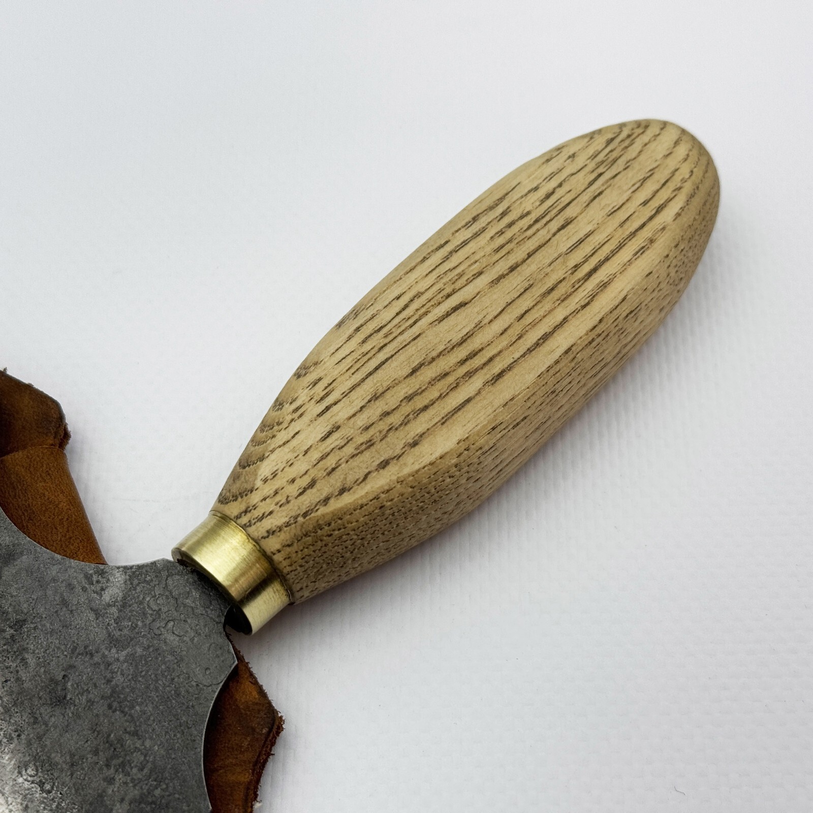 Hand-Forged Leather Round Knife – 52100 Carbon Steel. Leatherworking Knife.