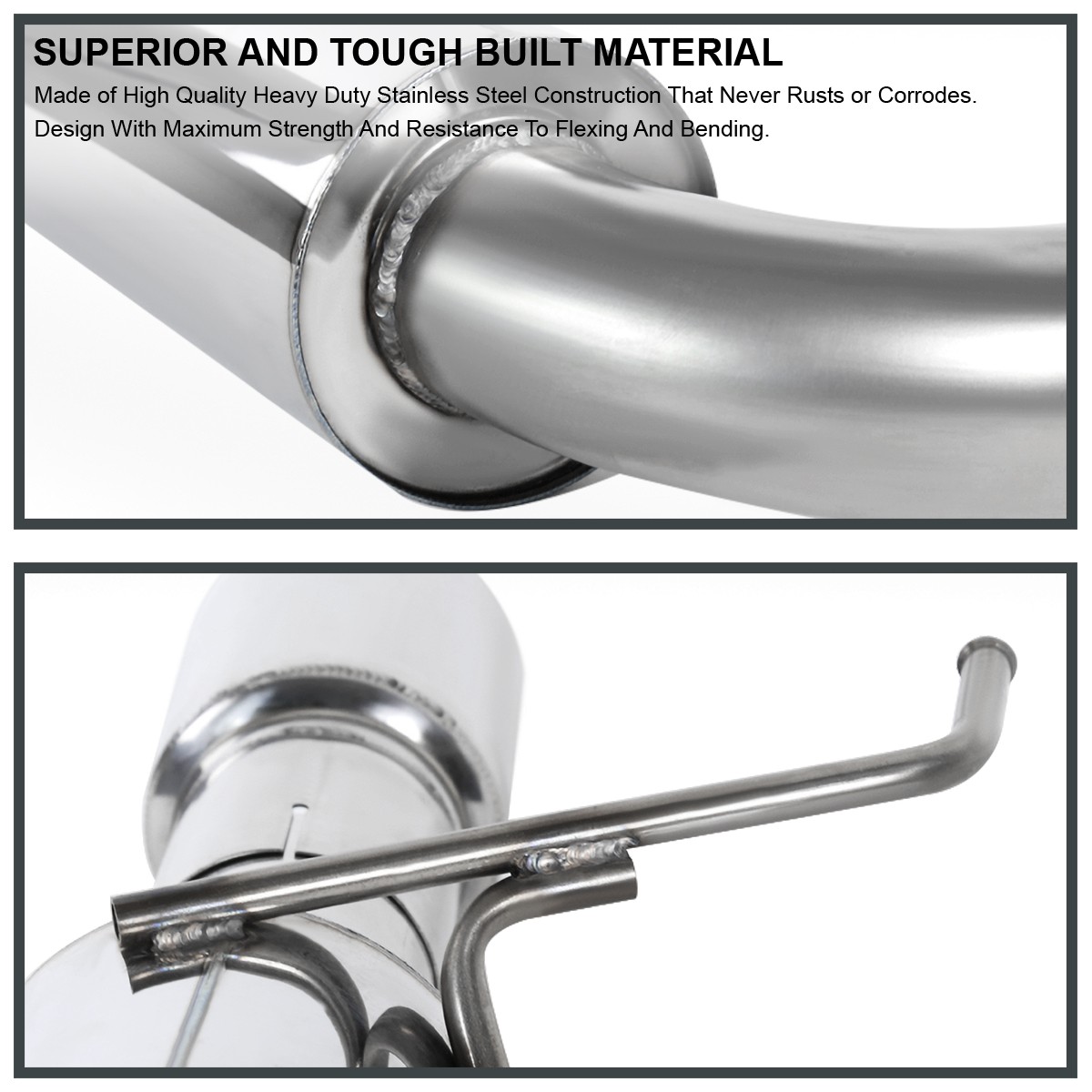 Fits 2015-2021 Mustang 2.3L EcoBoost Stainless Steel Dual Catback Exhaust System