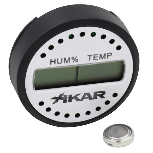 Xikar PuroTemp Round Digital Hygrometer, Accurate, 10-Second Refresh Rate