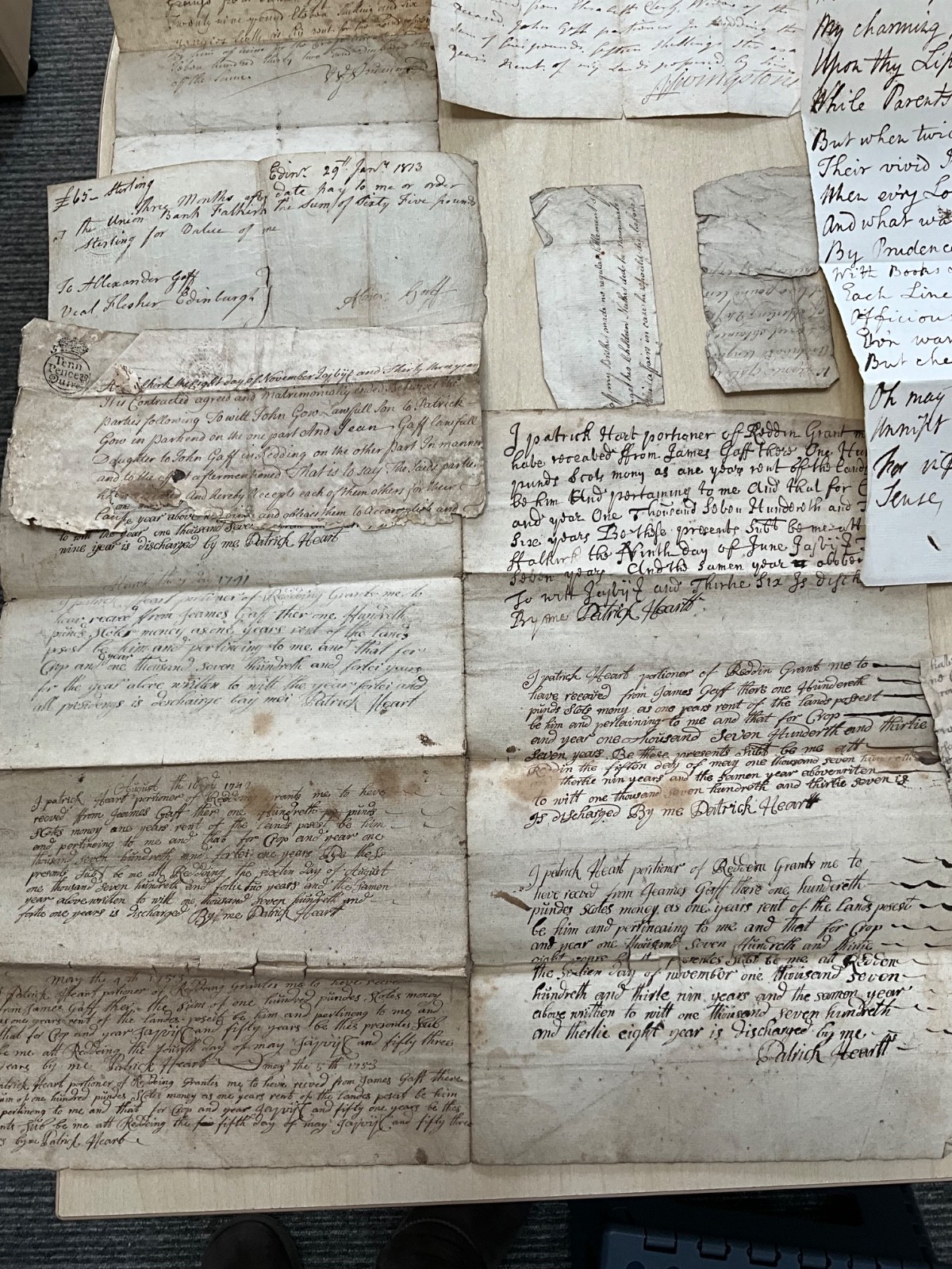 Antique GB Ephemera 1704 - 1880 mixed collection letters, deeds, invoices #SF45