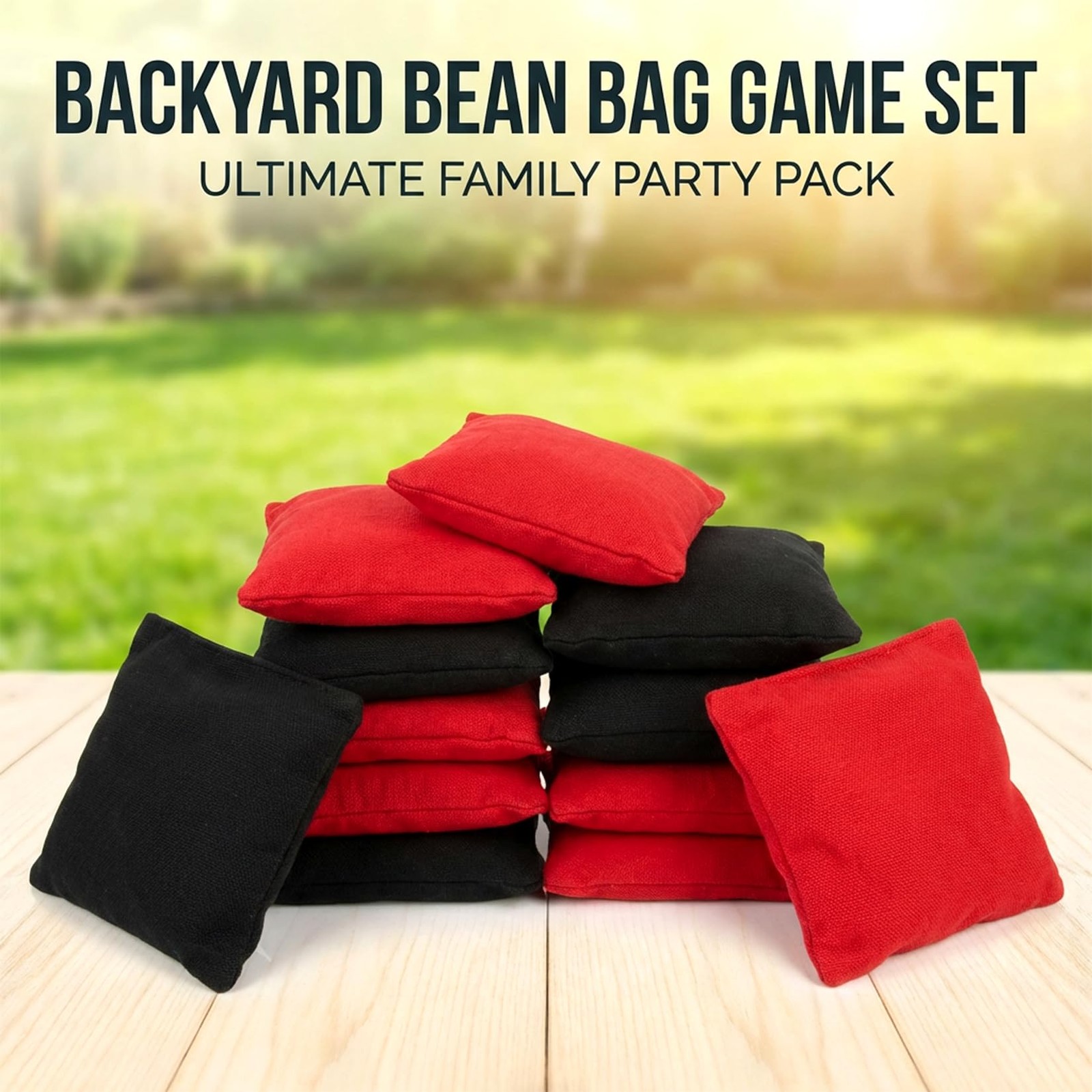 8 PCS Cornhole Bags - Bean Bags for Cornhole, 4 Black and 4 Red, Each Weighs ...