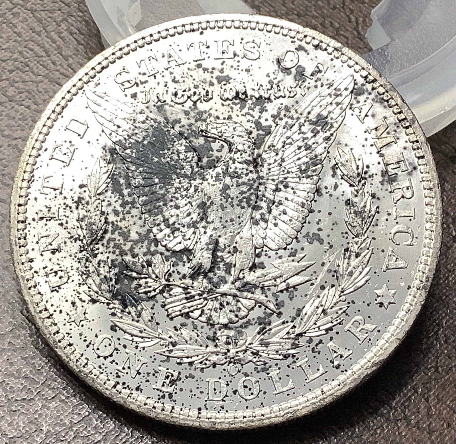 1904-O Morgan Silver Dollar Uncirculated Detail Environmental Damage Ugly Toning