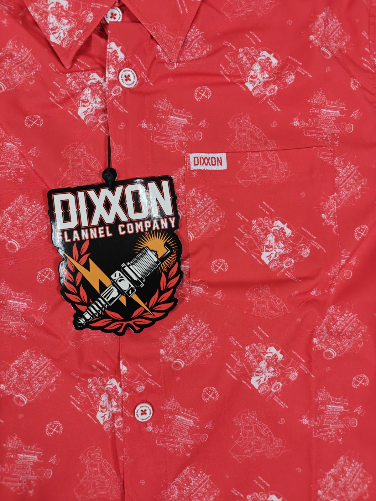 Dixxon Flannel Co The 350 Engine Party Shirt Men's Medium Red