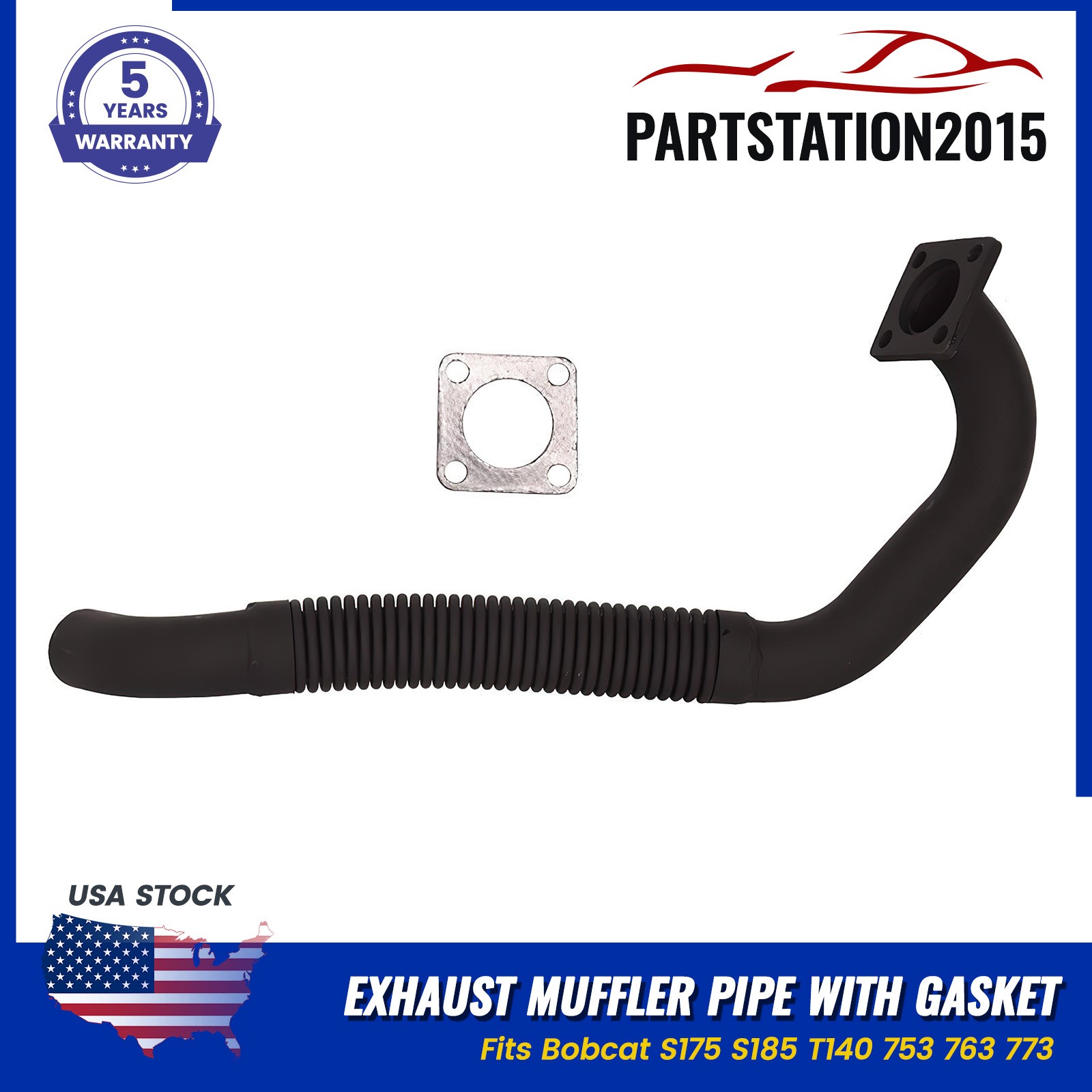 6701151 Exhaust Muffler Pipe Fits Bobcat 7753, 773, 763, 753, 751, S185, S175,+