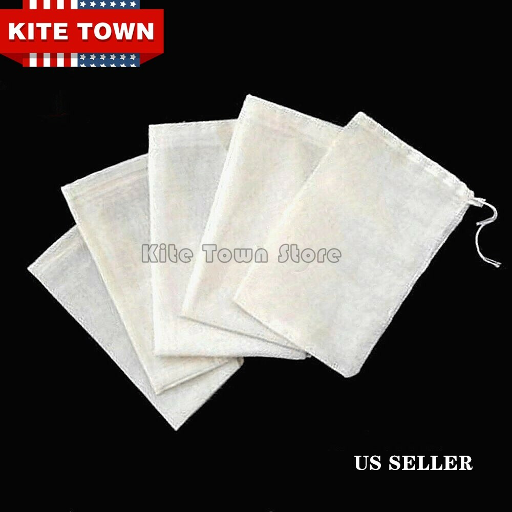 100/300 Cotton Muslin Drawstring Bags Coffee Tea Bath Soap Herb 3x4 4x6 6x8 8x12