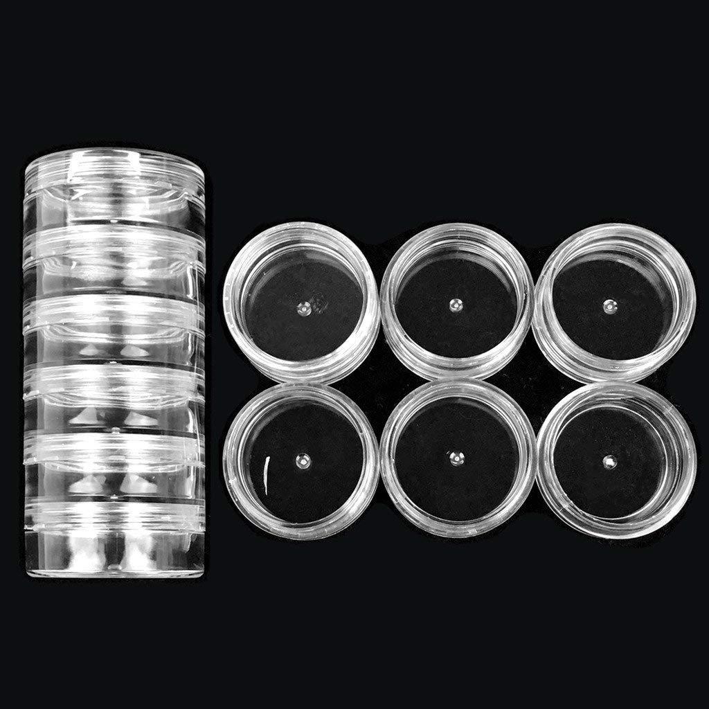 12-Piece 10g/10ml Acrylic Stackable Clear Round Jars Set