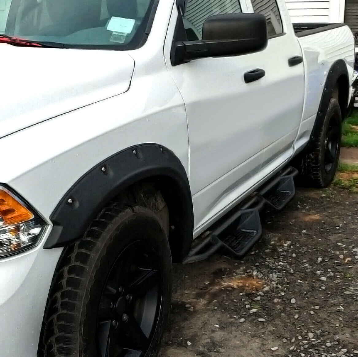 FOR 2009-23 19 DODGE RAM 1500 TEXTURED POCKET RIVETED STYLE WHEEL FENDER FLARES