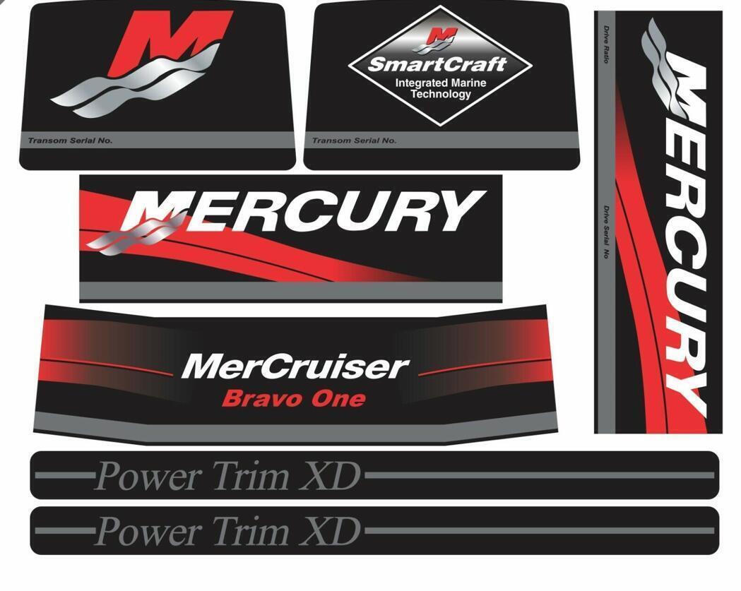 MerCruiser Stern Out Drive Maintenance Decals Sticker for Bravo One 1 Red