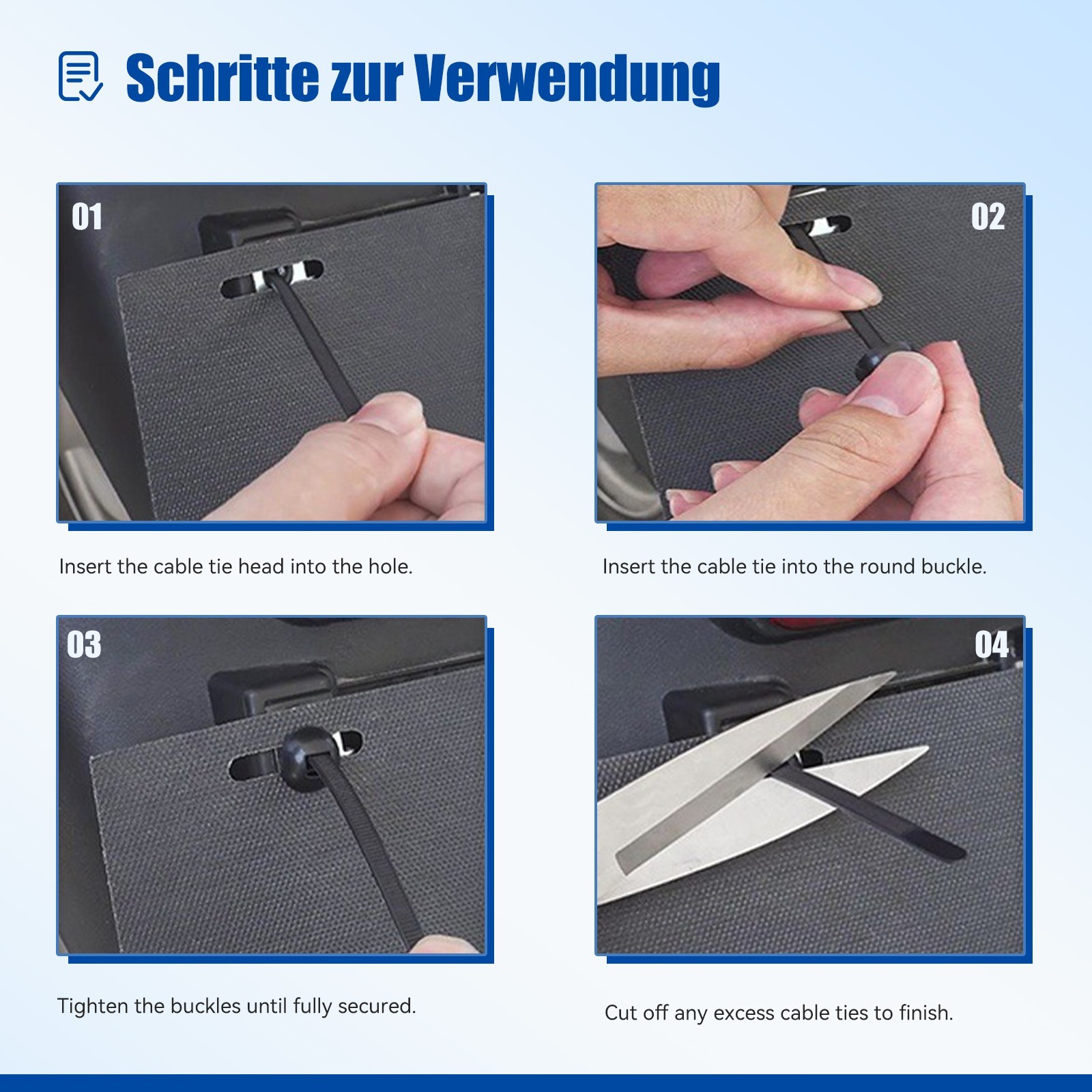 100PCS Nylon Cable Tie Buckle Self Locking Car Body Fastener Clips