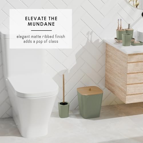 Bathroom Set - Bathroom Accessories Set, 6PC Bathroom Complete Set Sage Green