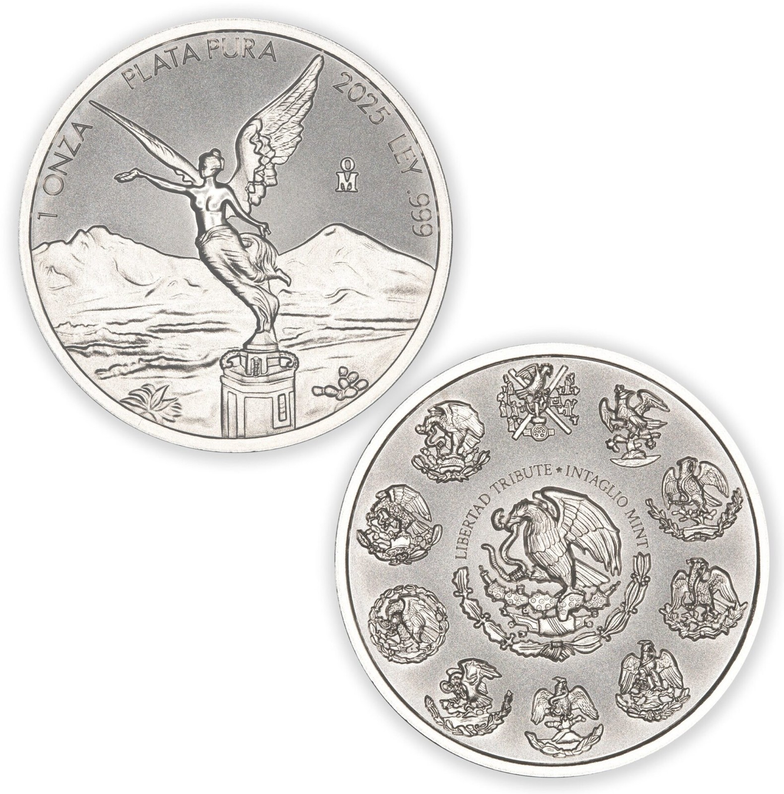 2025 Intaglio Mint Libertad Tribute 1 oz Silver Round in capsule
