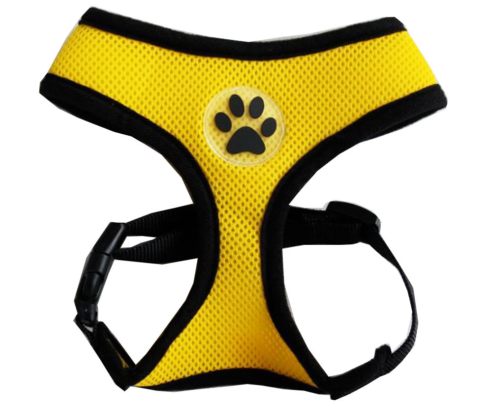 Dog Mesh Harness No Pull Adjustable Soft Breathable Mesh Paw Design XS S M L