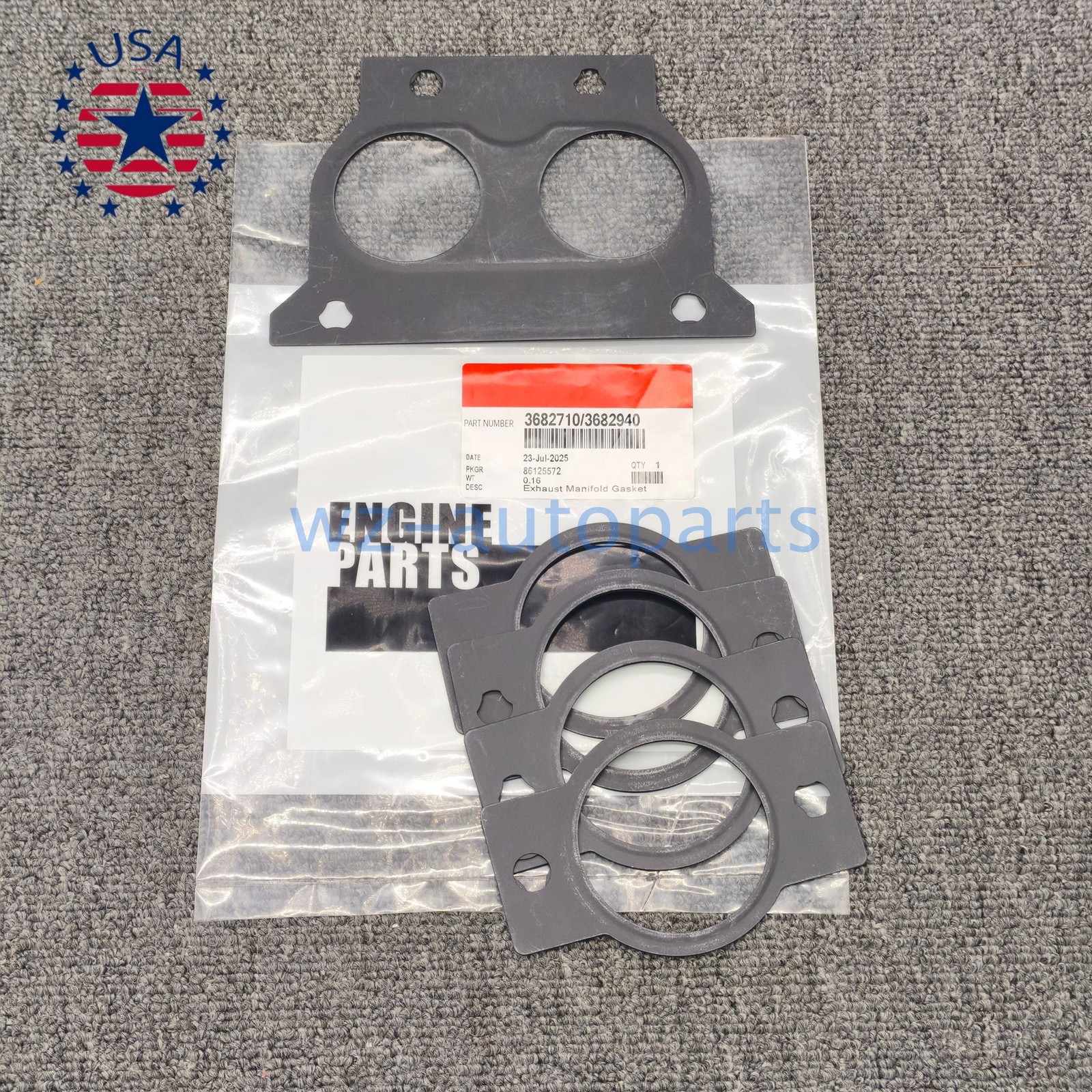 Exhaust Manifold Tube Gaskets Set For Cummins 15L ISX QSX 3682710 3682940