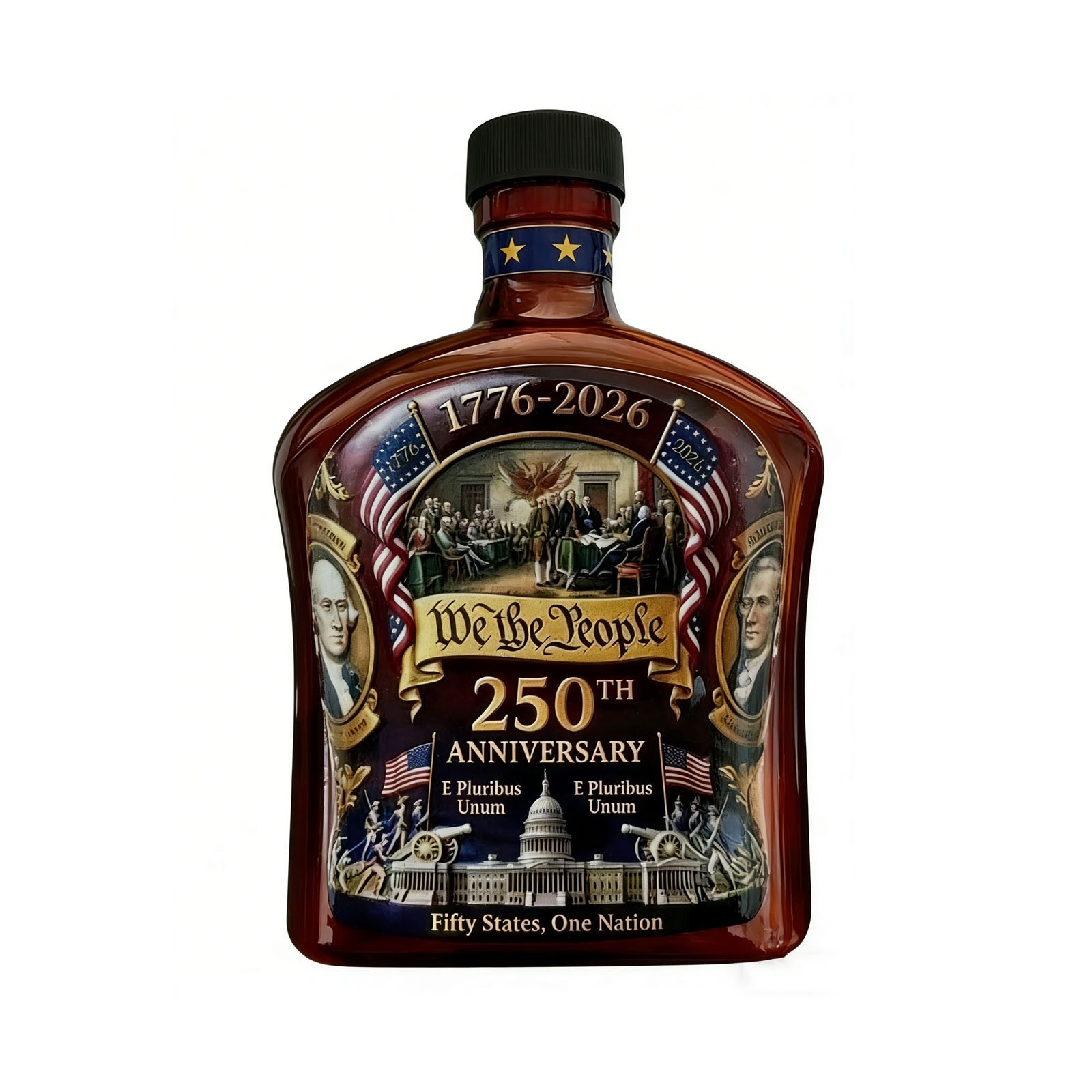 250th Anniversary Whiskey Bottle, We The People, Patriotic Decorative Gifts 2026