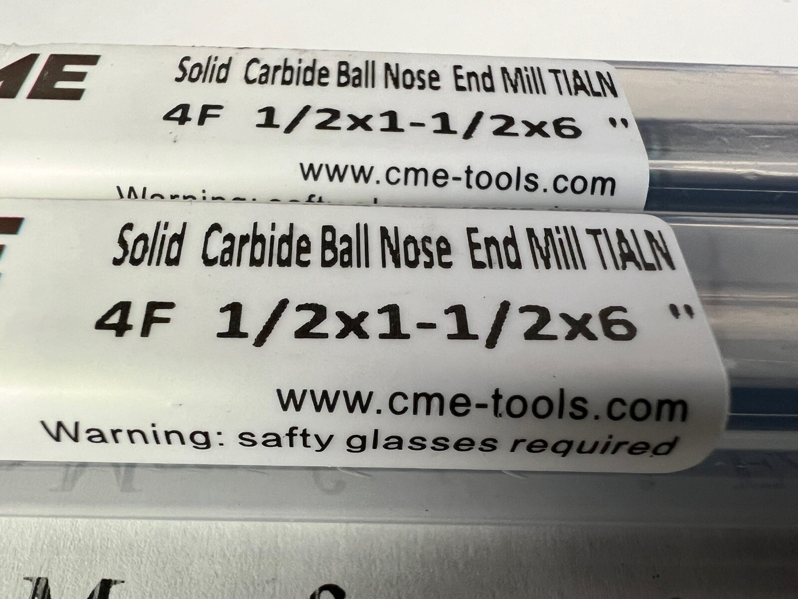 2pcs 1/2x1-1/2x6” X-long length Carbide Ball End Mills Tialn coated 1006-BTN-