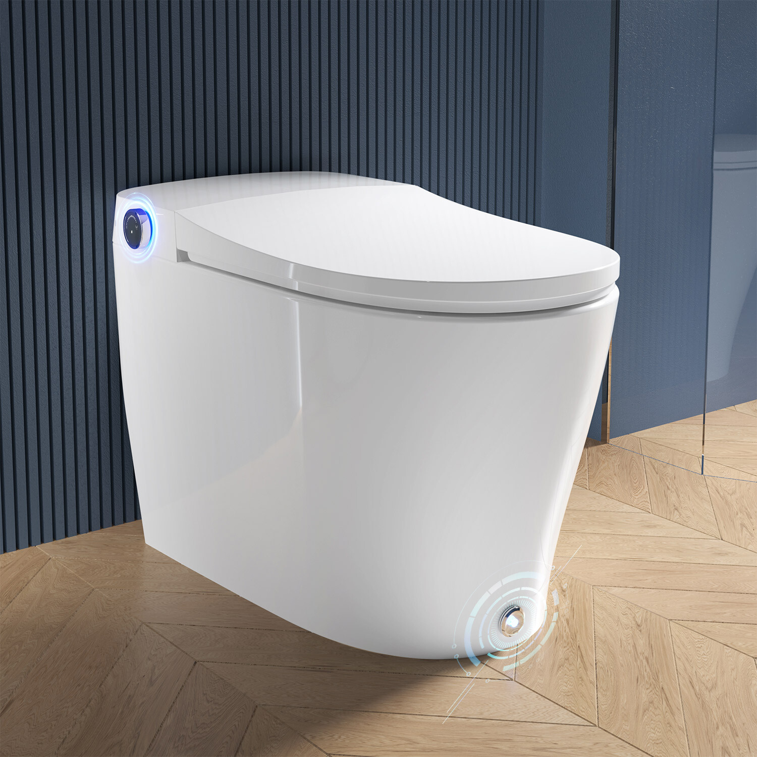 HOROW Smart Toilet Bidet Seat Elongated One Piece Toilet Dryer Auto Open Close