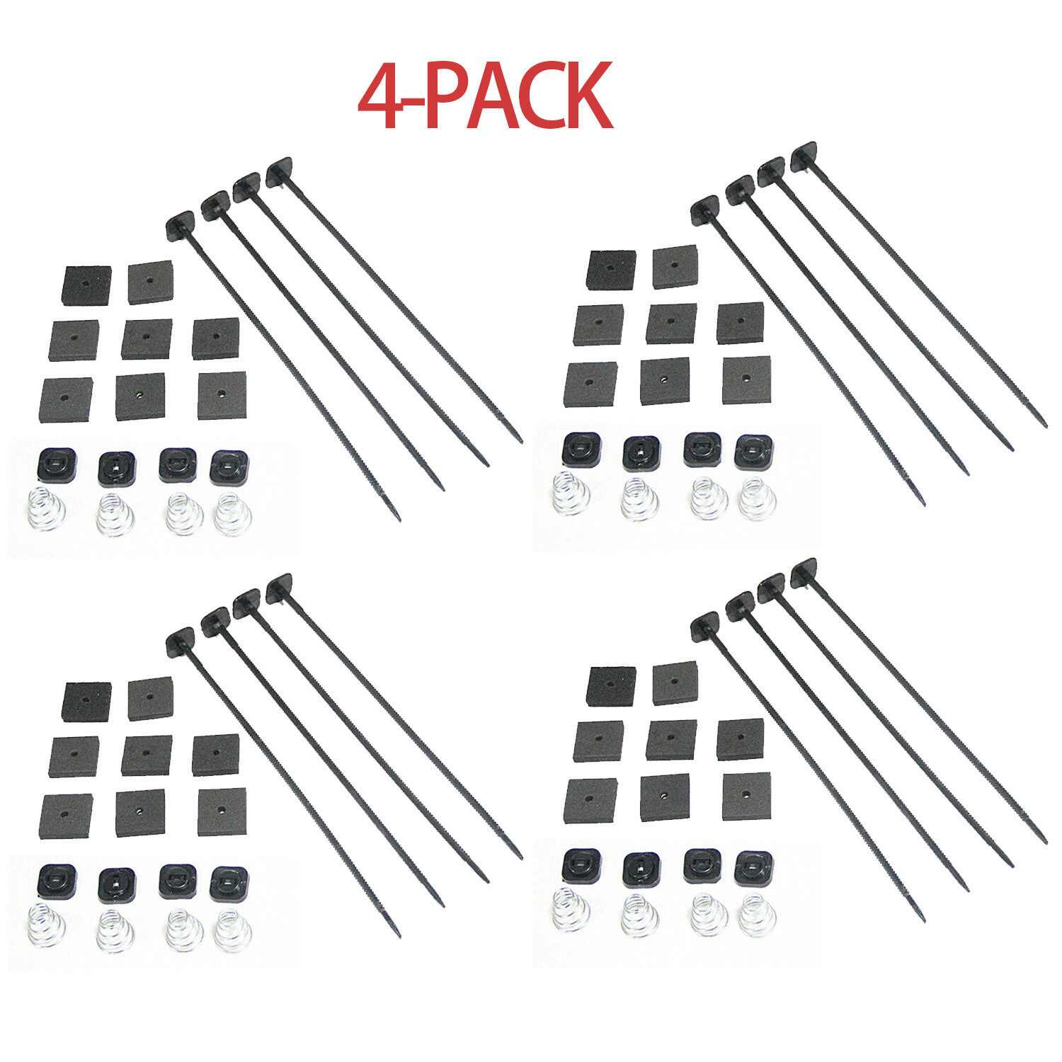 4 PACK ELECTRIC RADIATOR FAN TIE STRAP MOUNTING KIT ZIP TIES STRAPS TABS SPRING