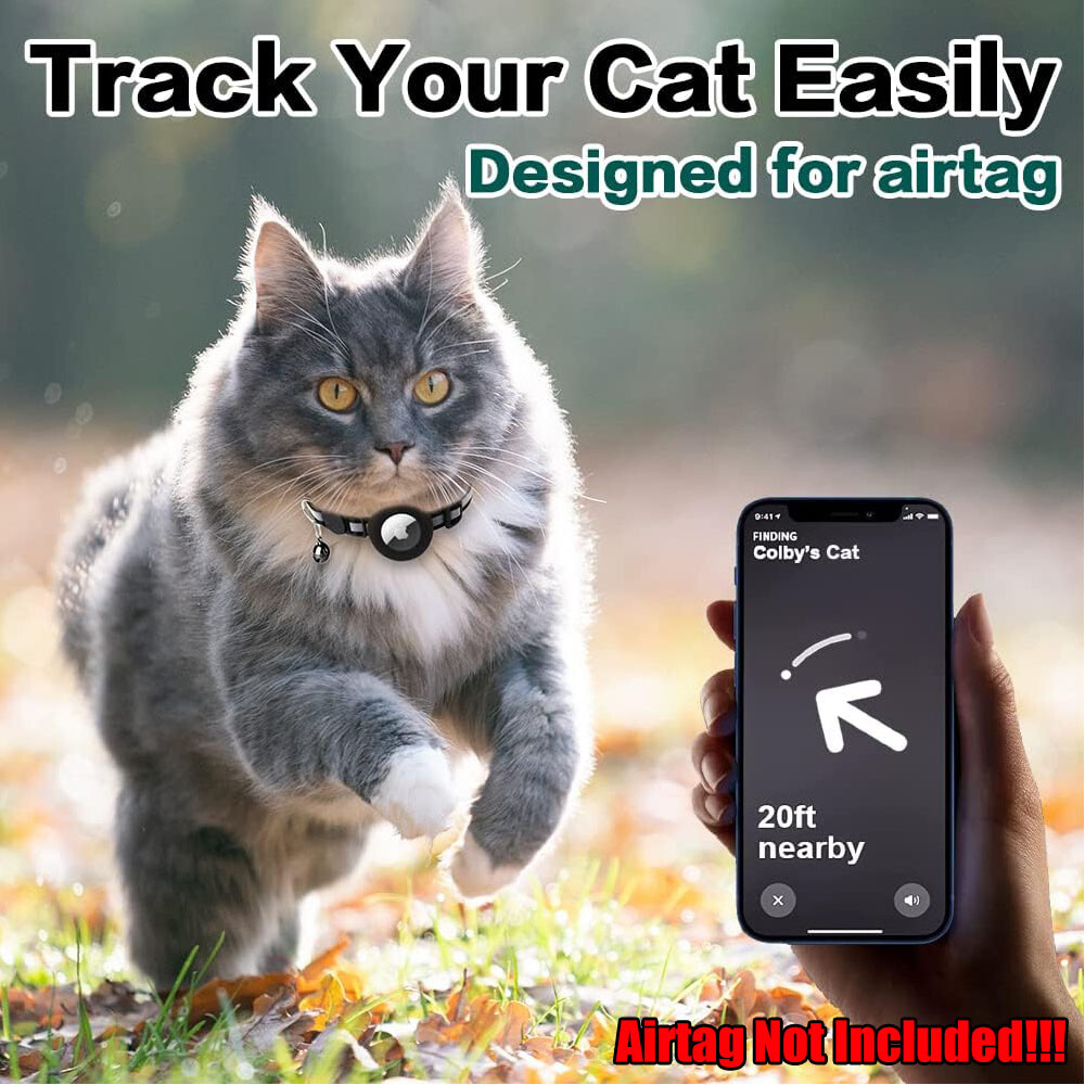 Airtag Cat Collar Breakaway Reflective Kitten For Apple Air Tag Holder Case Pet