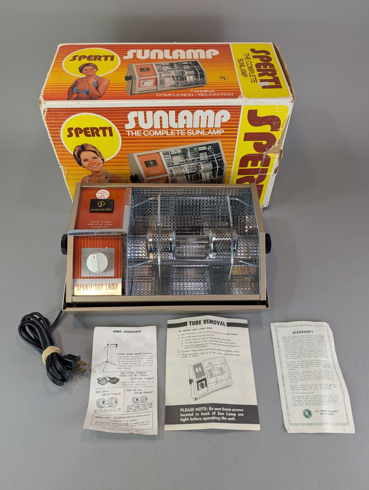 Vintage Sperti The Complete Sunlamp San Remo Model P-164 w/ Bulb!