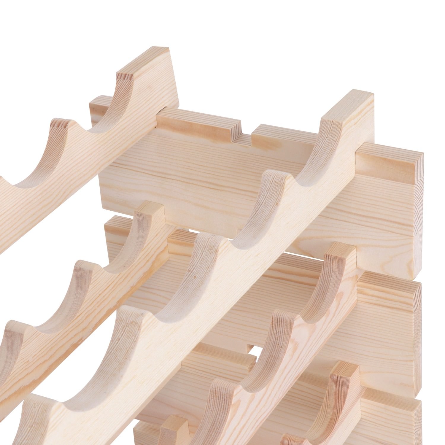 96 Bottles Holder Wine Rack Stackable Storage 8 Tier Solid Wood Display Shelves