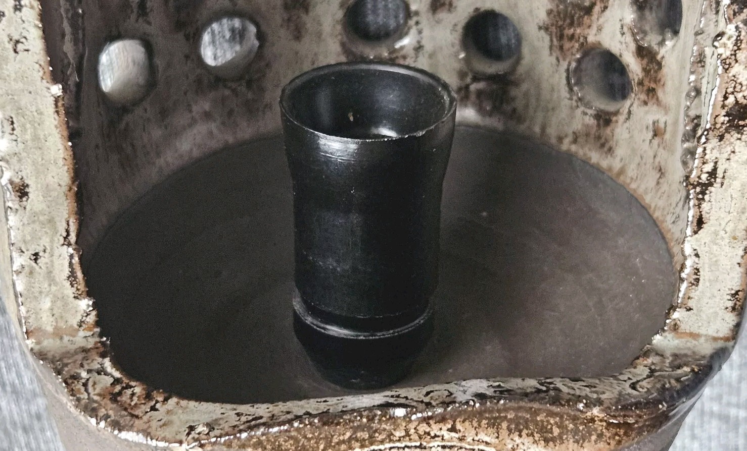 A Pair of Lovemose Danish brutalist Stoneware Vintage Wall Lights