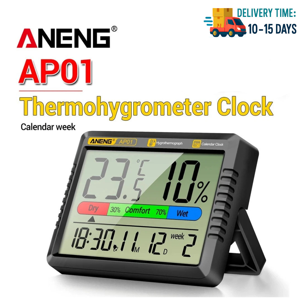 Thermometer Indoor Digital LCD Hygrometer Temperature Humidity Meter Alarm Clock