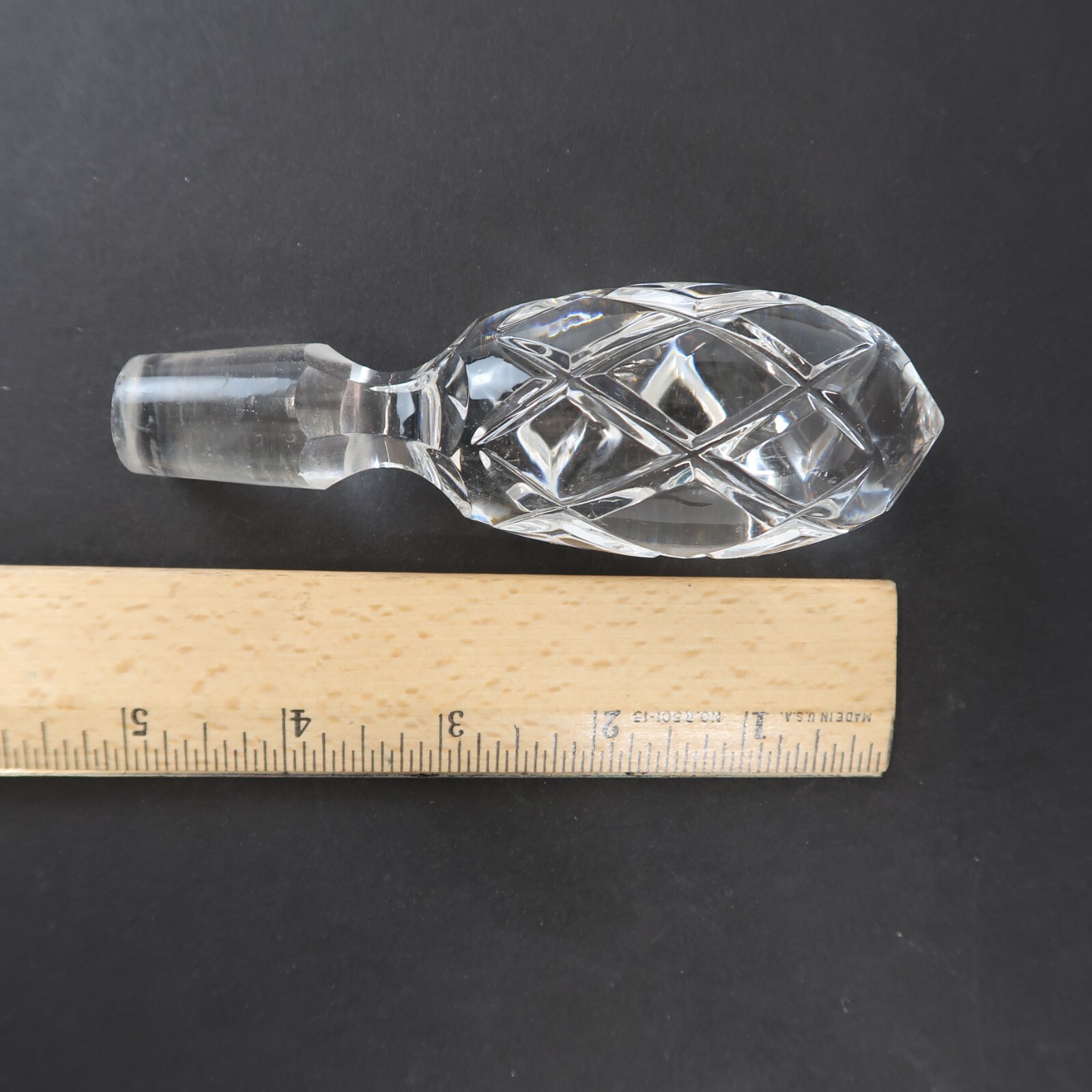 Vintage Clear Cut Decanter w/ Stopper Liquor Barware 14 inch tall