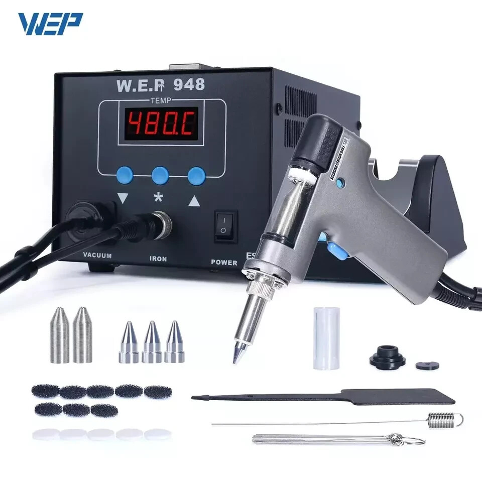 WEP Desoldering Station Electric Sunciton Tin Gun Soldering Iron Hot Air Station
